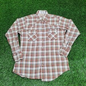 Vintage DEE-CEE Hippie Western Shirt Medium 19x29 15.5 Plaid